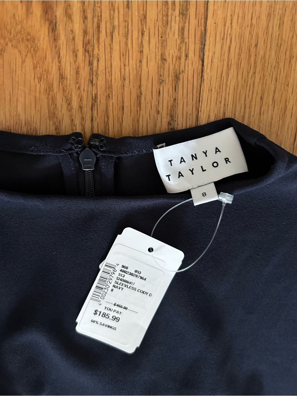 NWT Tanya Taylor Navy Twist-Detail Midi Dress - Picture 2 of 2